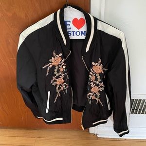 Forever 21 black flower jacket